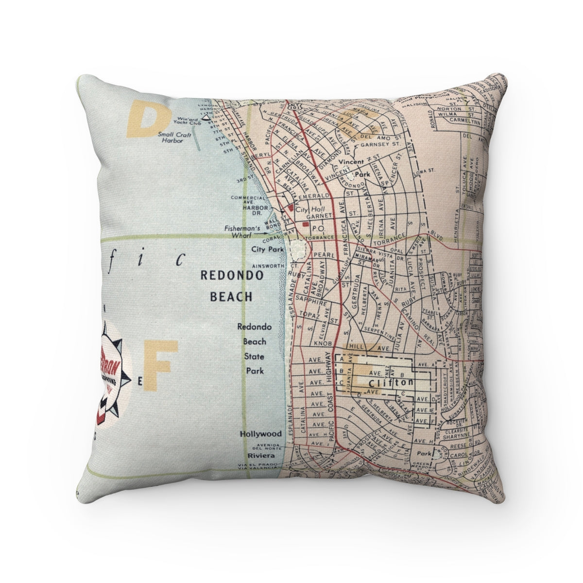 Redondo Beach California pillow