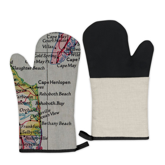 Rehoboth Beach Delaware Vintage Map Oven Mitt