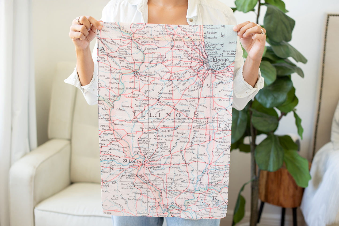 Wildwood New Jersey Vintage Map Kitchen Towel