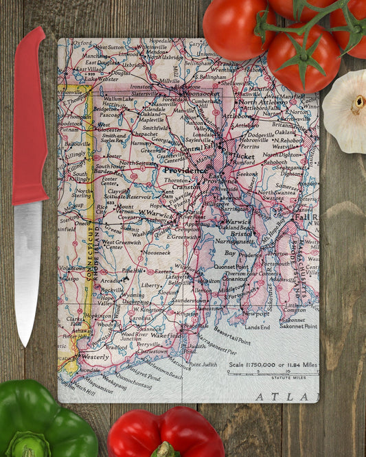 Rhode Island Map Cutting Board | Travel Gift | Kitchen Decor