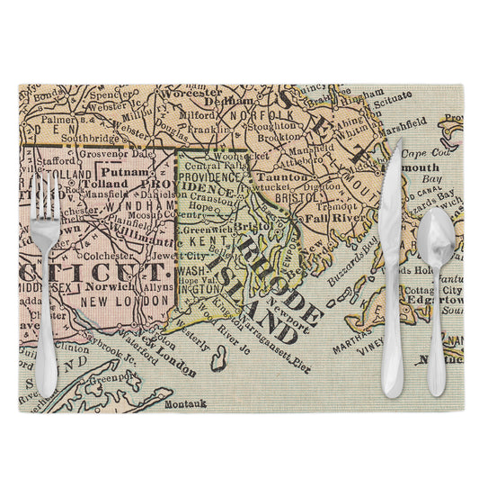 Rhode Island Vintage Map Placemats Set of 4