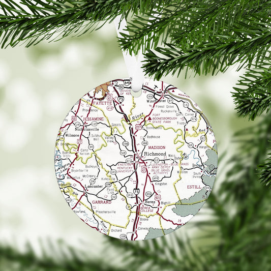 Richmond Kentucky Vintage Map Ornament