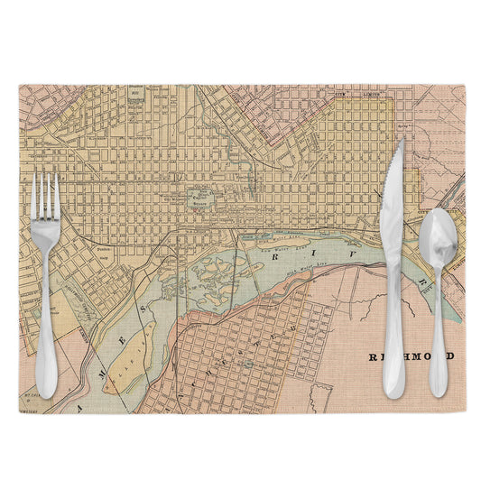 Richmond Virginia Vintage Map Placemats Set of 4