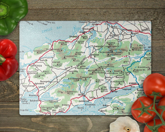 Ring of Kerry Ireland Map Cutting Board | Travel Gift | Kitchen Decor