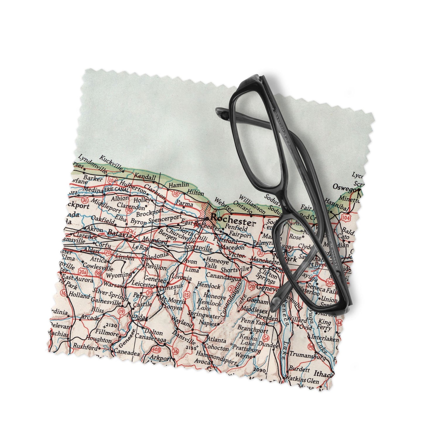 Rochester New York Map Lens Cloth | Rochester Microfiber Glasses Cleaner | Travel Gift