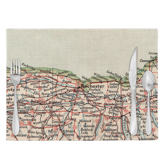 Rochester New York Vintage Map Placemats Set of 4