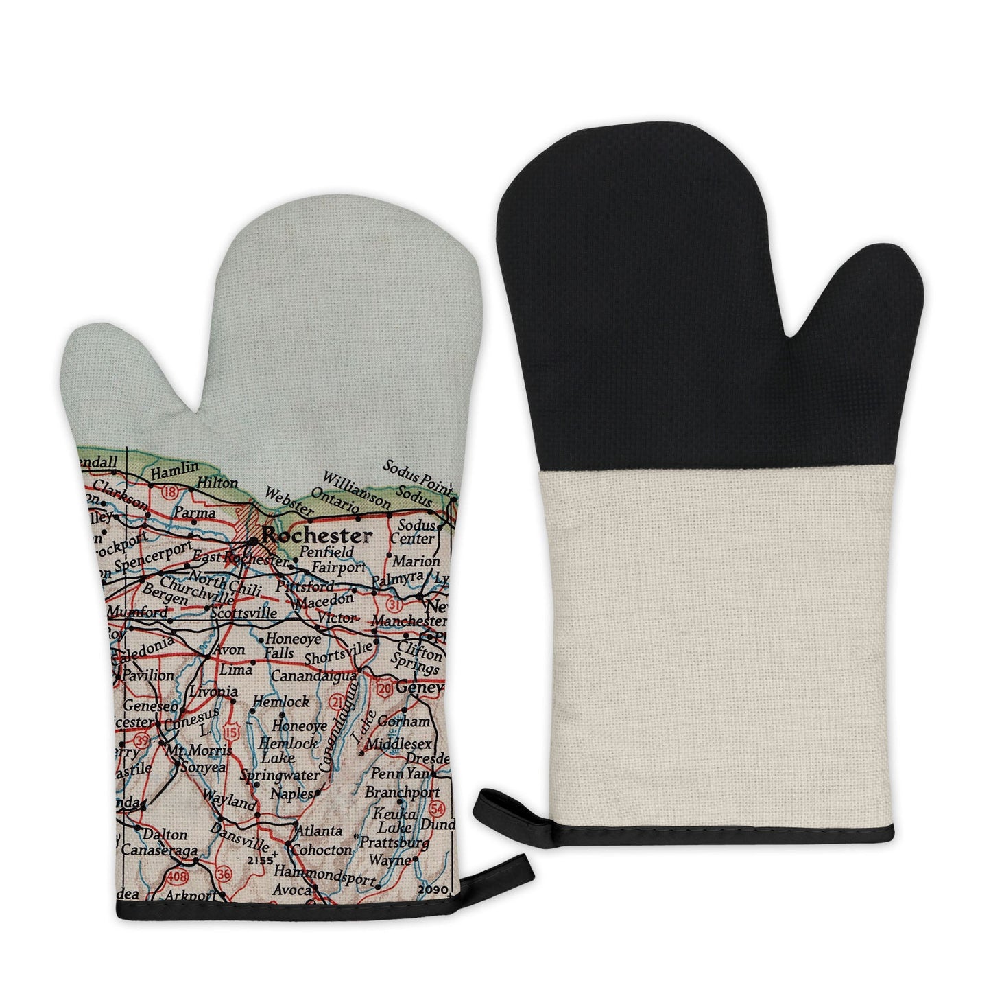 Rochester, New York Map Oven Mitt | Vintage-Inspired Kitchen Gift