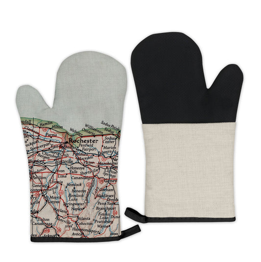 Rochester, New York Map Oven Mitt | Vintage-Inspired Kitchen Gift