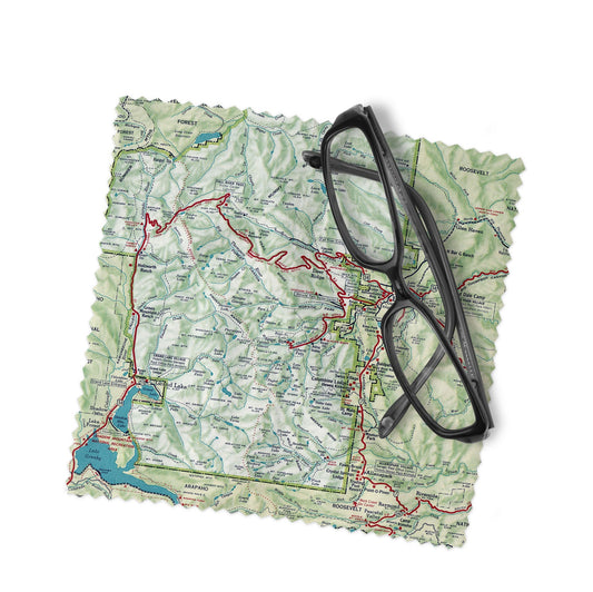 Rocky Mountain National Park Map Lens Cloth | Rocky Mountain Microfiber Glasses Cleaner | Travel Gift