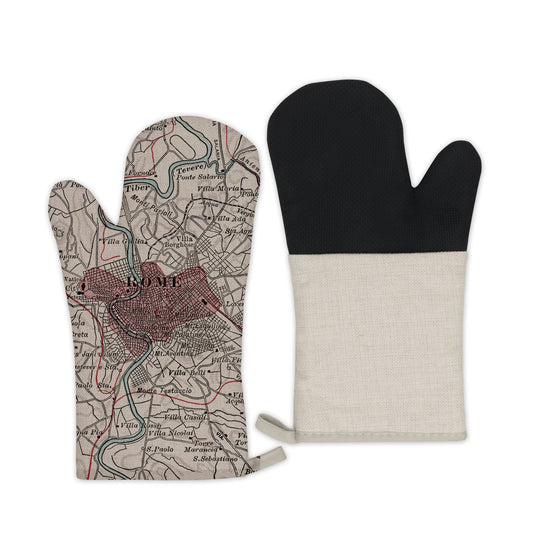 Rome, Italy Map Oven Mitt | Vintage-Inspired Kitchen Gift