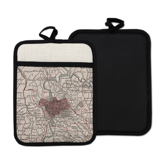 Rome Italy vintage map hot pad kitchen decor