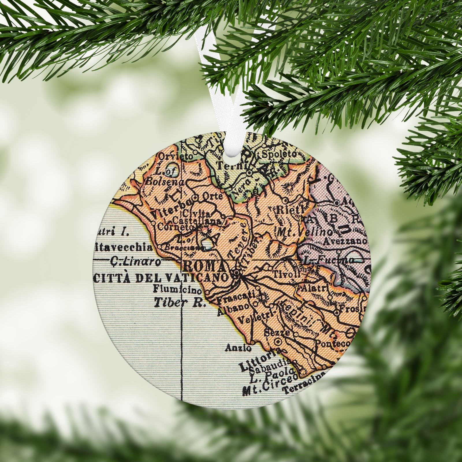 Rome Italy Vintage Map Ornament