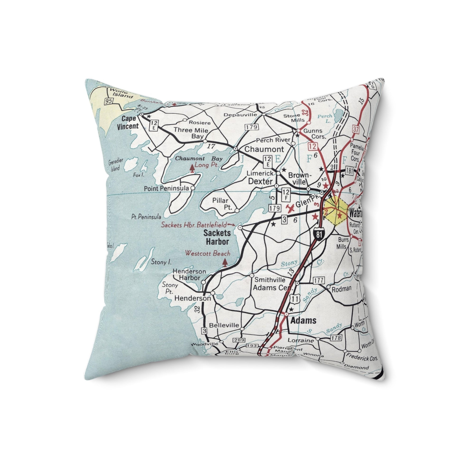 Sackets Harbor New York pillow