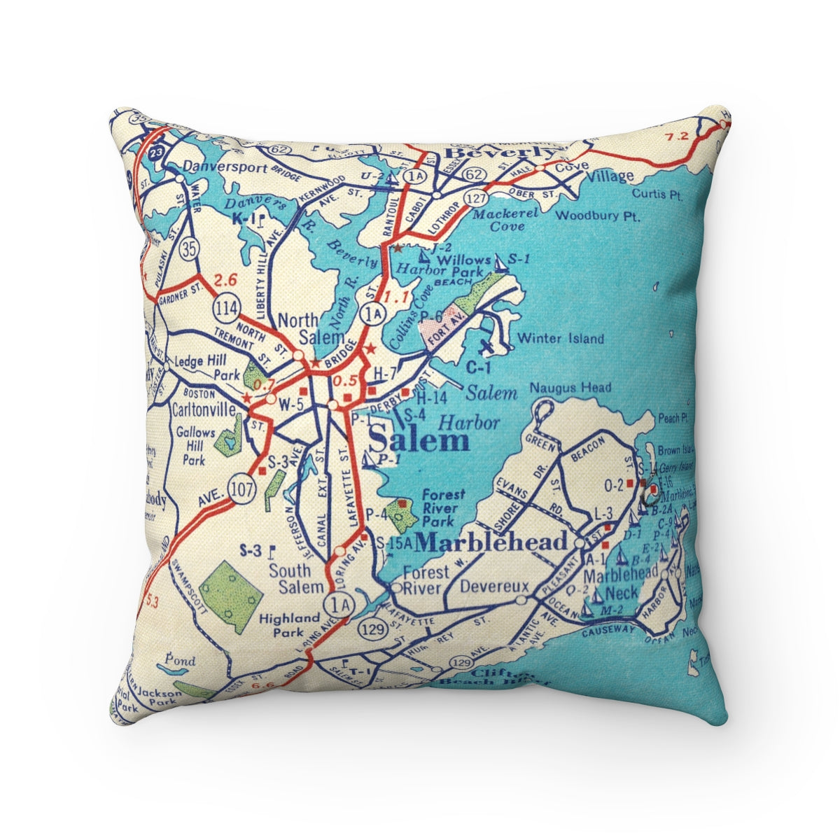 Salem Massachusetts pillow