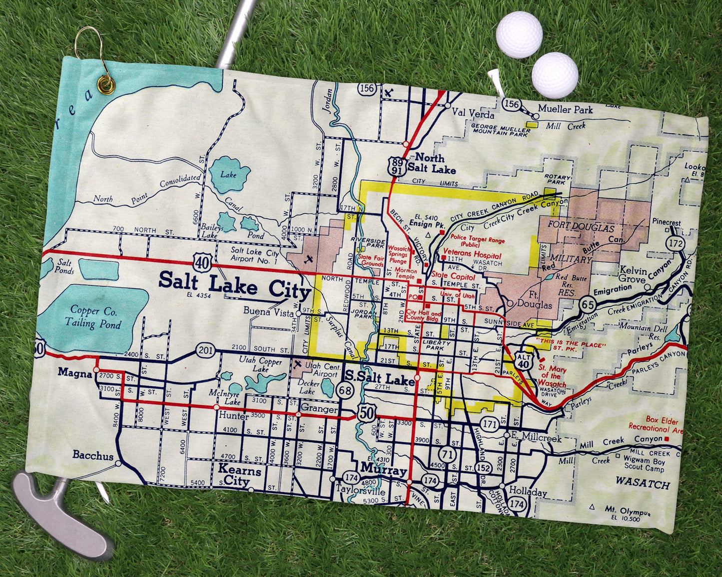 Salt Lake City Utah golf towel primary image