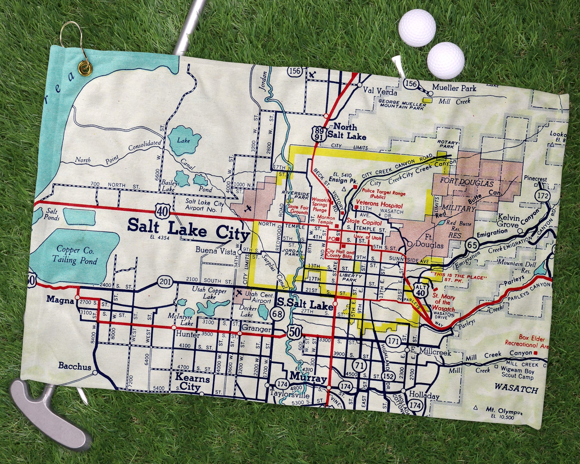 Salt Lake City Utah golf towel primary image