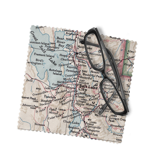 Salt Lake City Utah Map Lens Cloth | Salt Lake City Microfiber Glasses Cleaner | Travel Gift