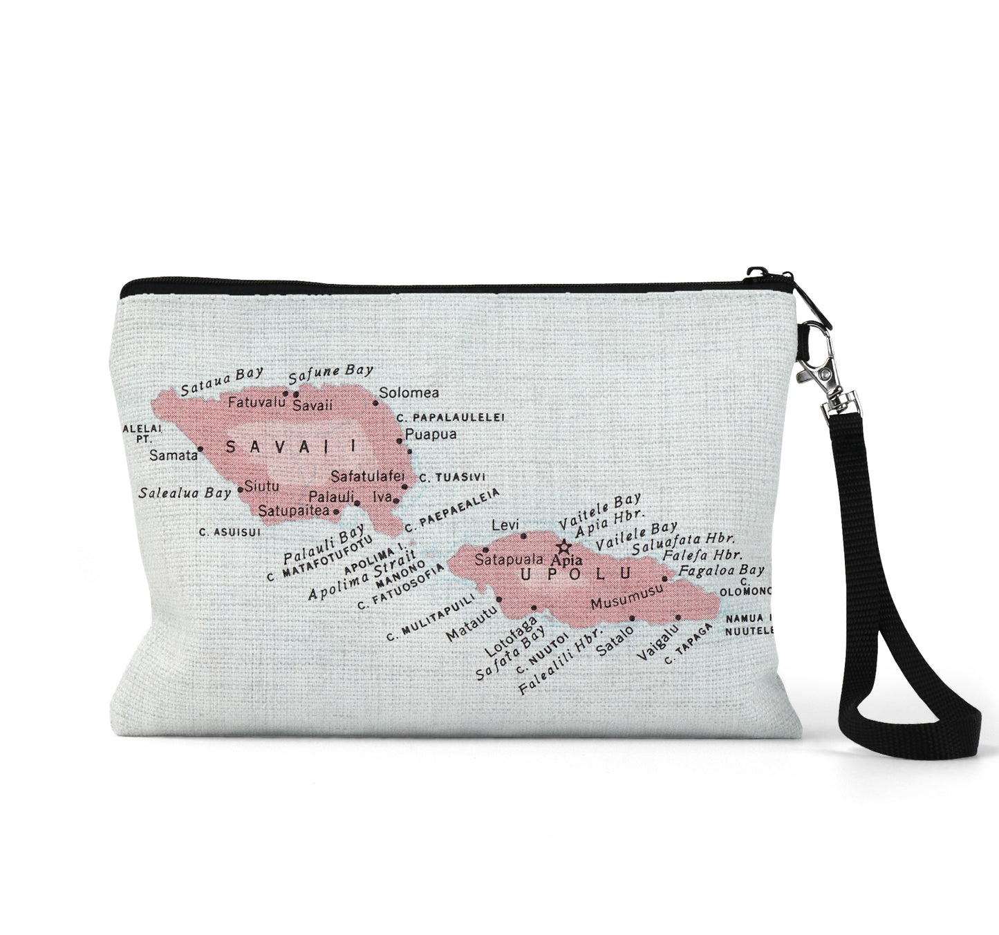 Samoa map wristlet travel pouch