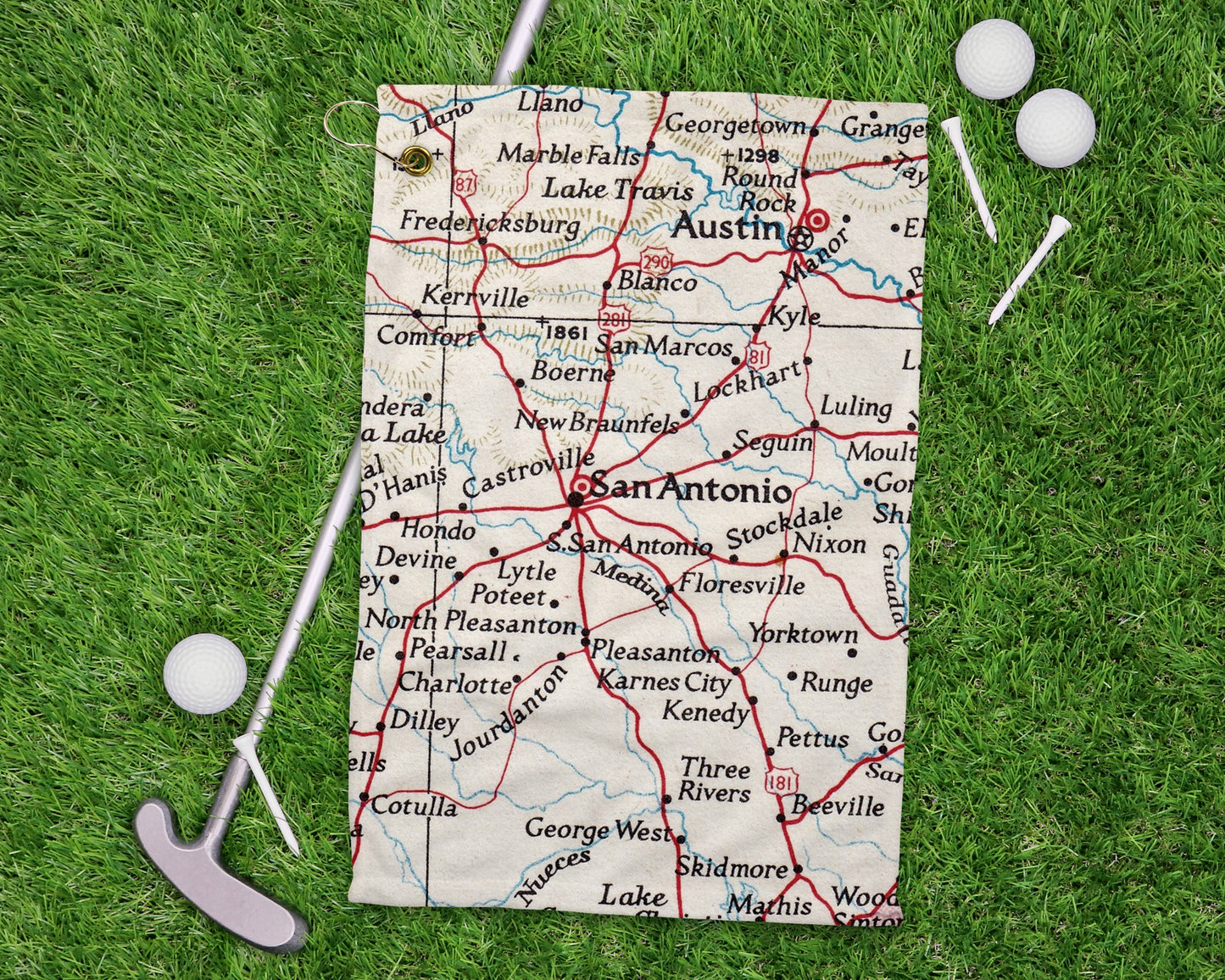 San Antonio Texas golf towel primary image