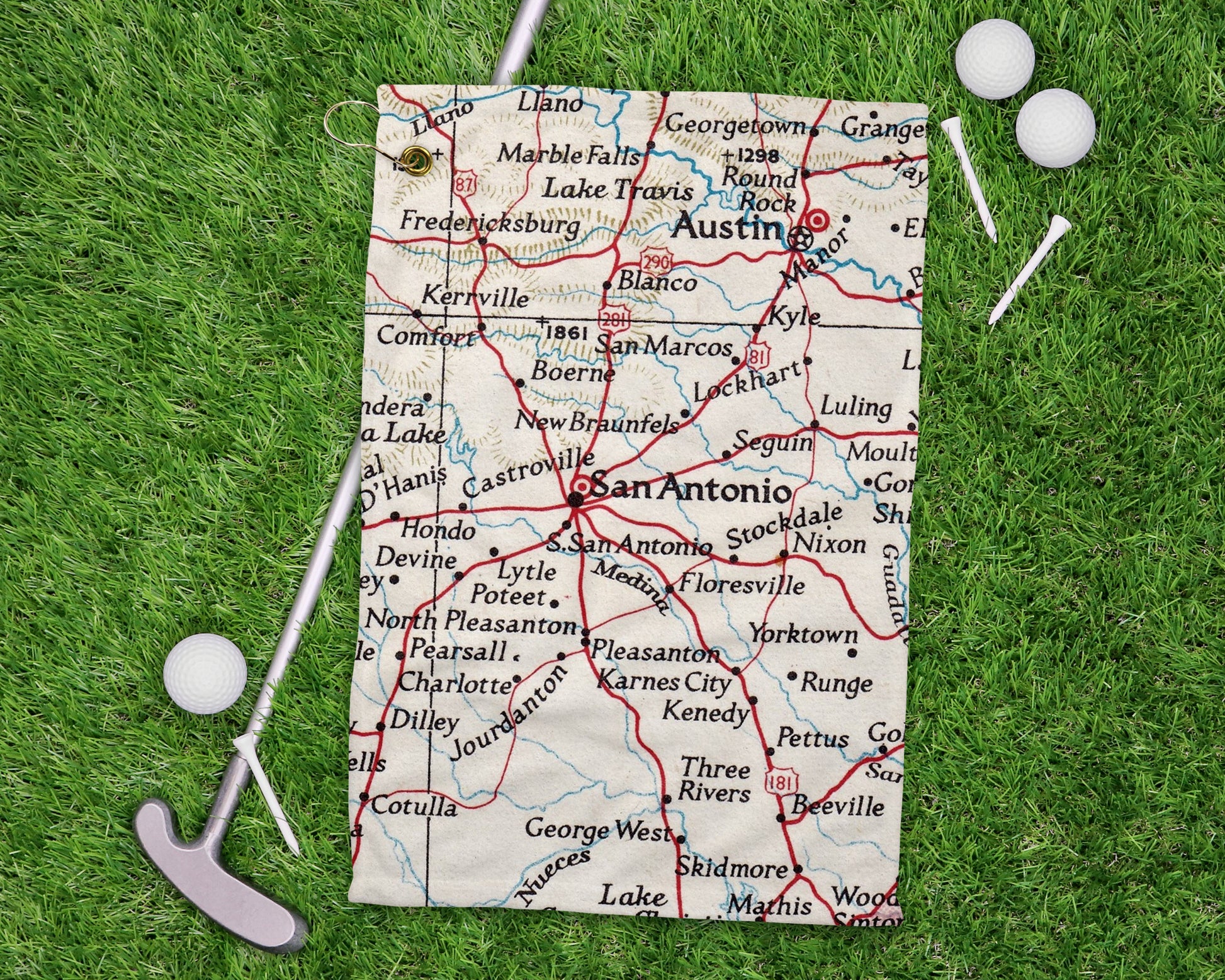 San Antonio Texas golf towel primary image