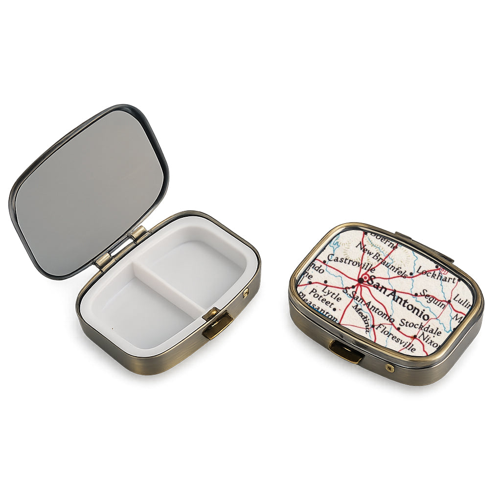 San Antonio Texas Vintage Map Pill Case