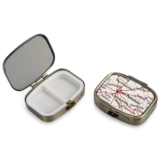 San Antonio Texas Vintage Map Pill Case