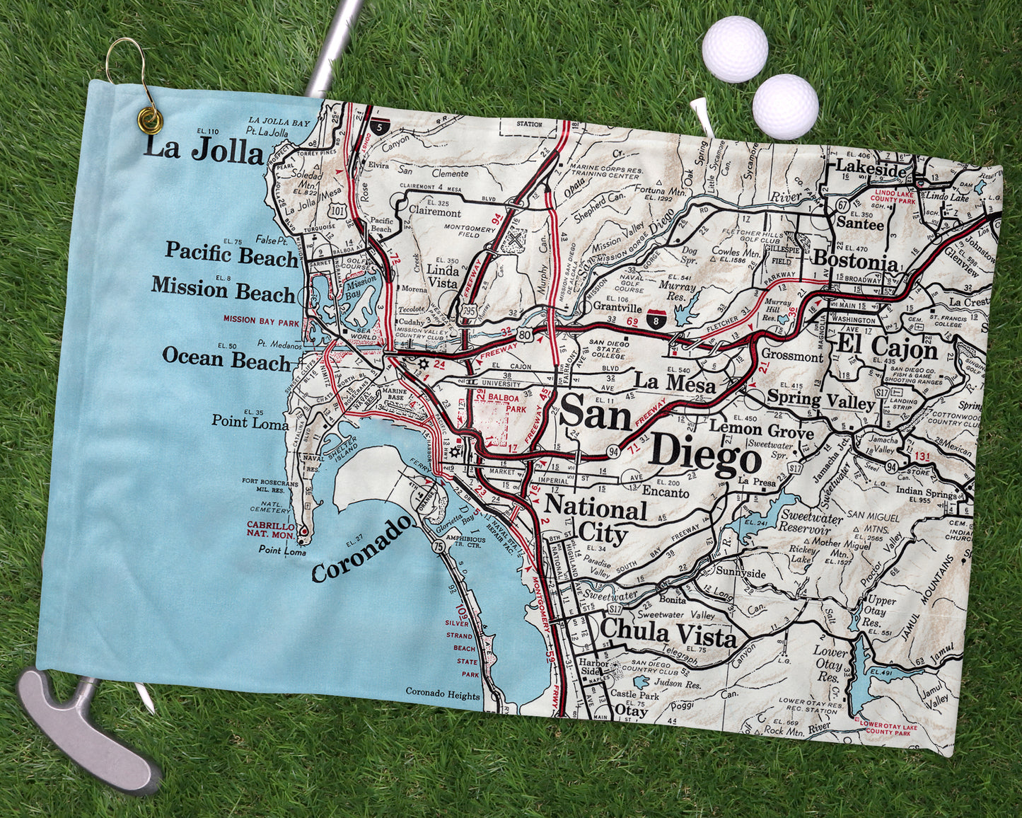 San Diego California golf towel primary image