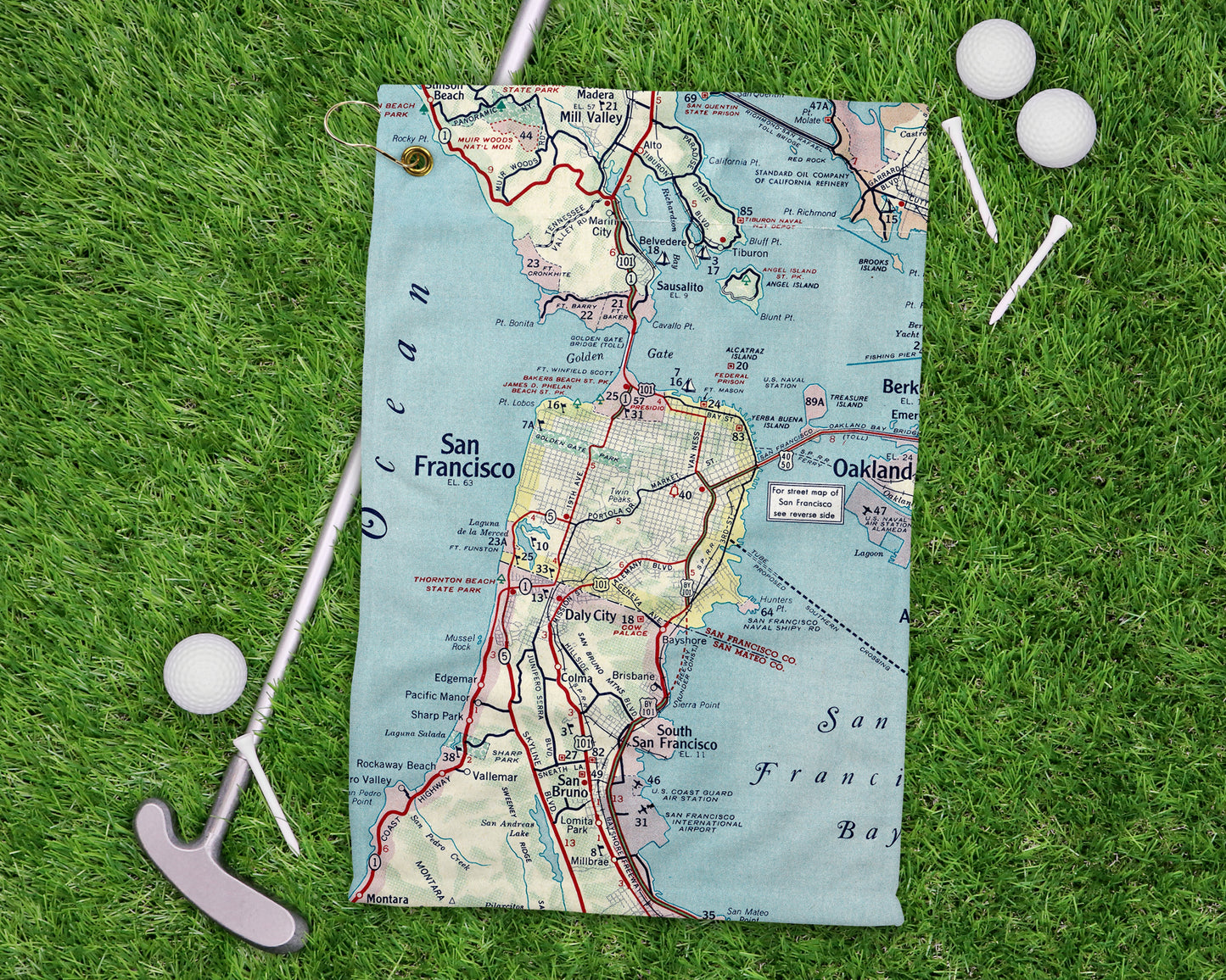 San Francisco California golf towel primary image