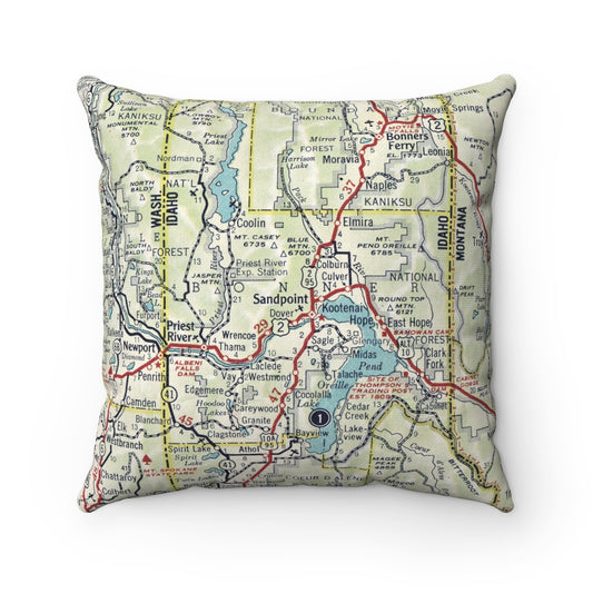 Sandpoint Idaho pillow