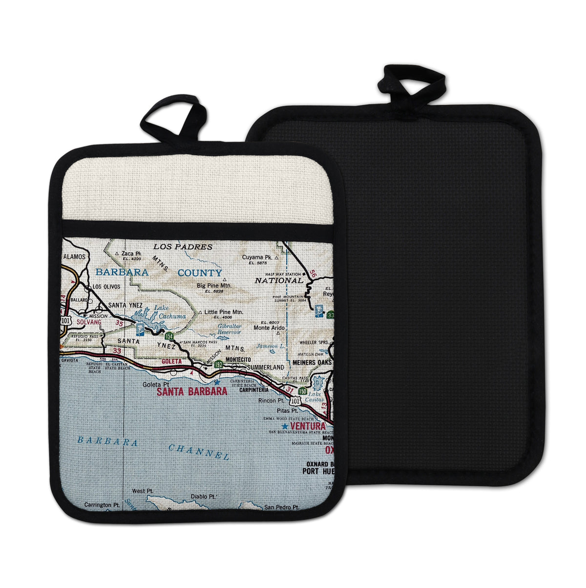 Santa Barbara California Vintage Map Hot Pad