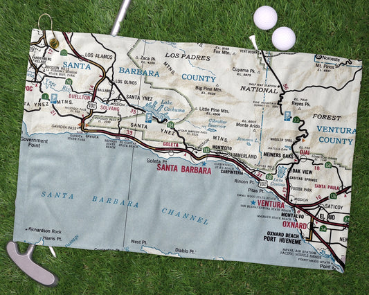 Santa Barbara California golf towel primary image