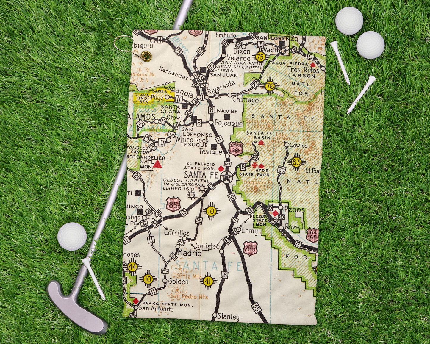 Santa Fe New Mexico golf towel primary image