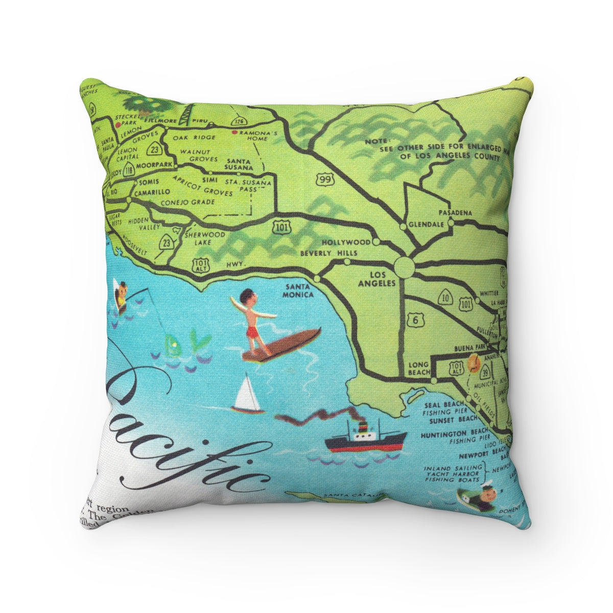 Santa Monica California pillow
