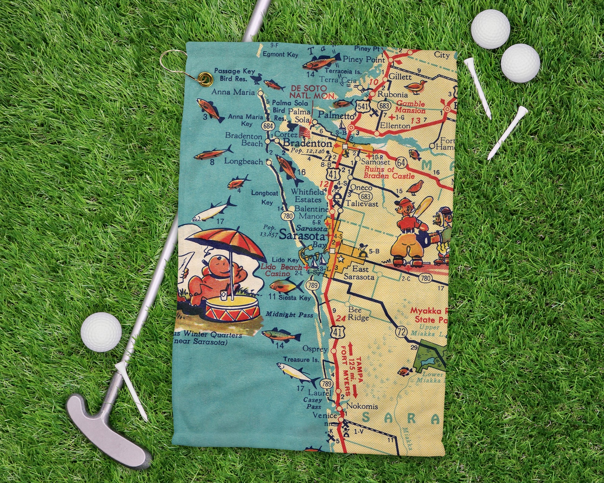 Sarasota Florida golf towel primary image