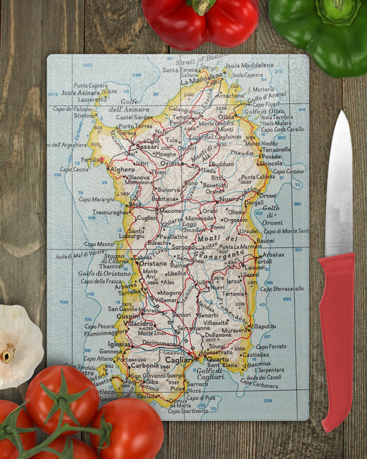 Sardinia Map Cutting Board | Travel Gift | Kitchen Decor