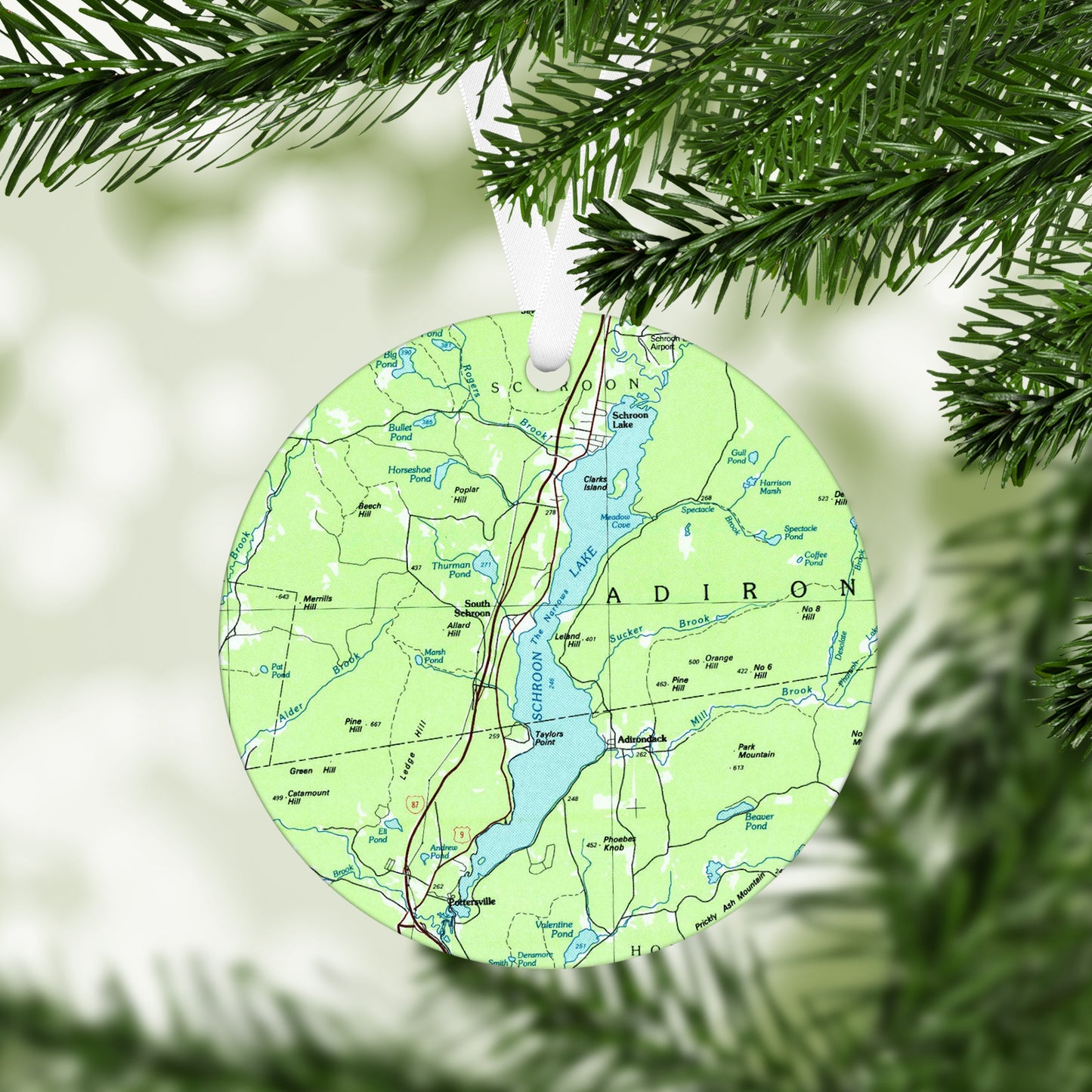 Seabrook Beach New Hampshire Vintage Map Ornament