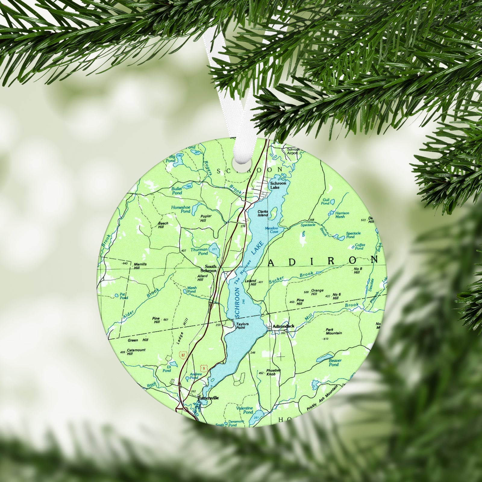 Seabrook Beach New Hampshire Vintage Map Ornament