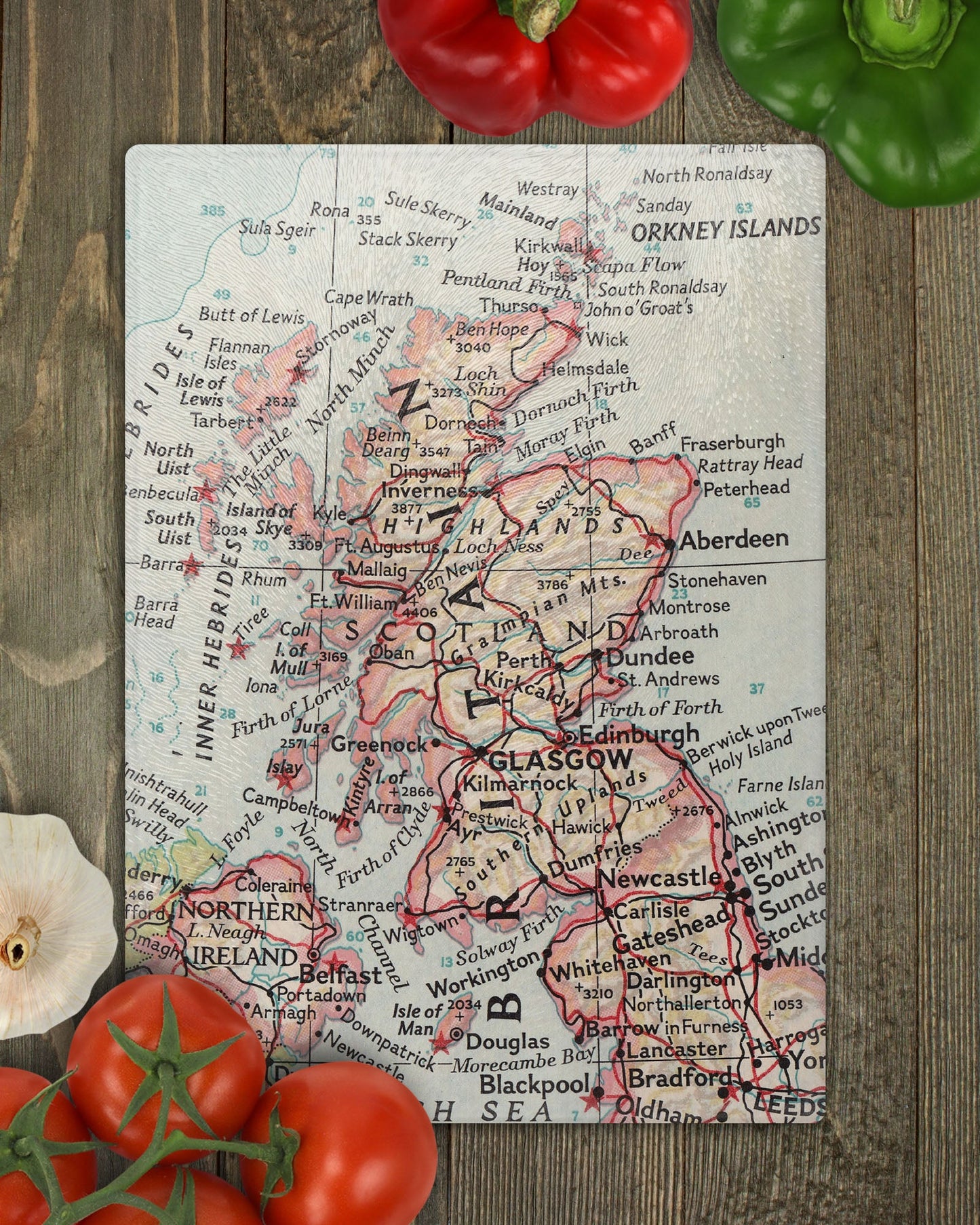 Scotland Map Cutting Board | Travel Gift | Kitchen Decor