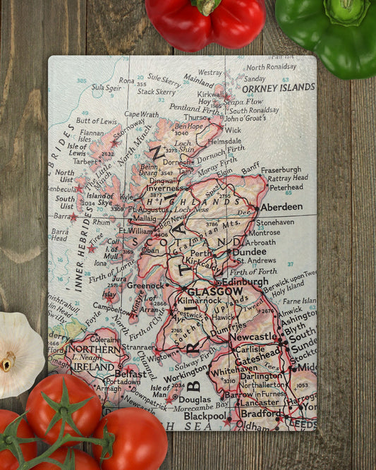 Scotland Map Cutting Board | Travel Gift | Kitchen Decor