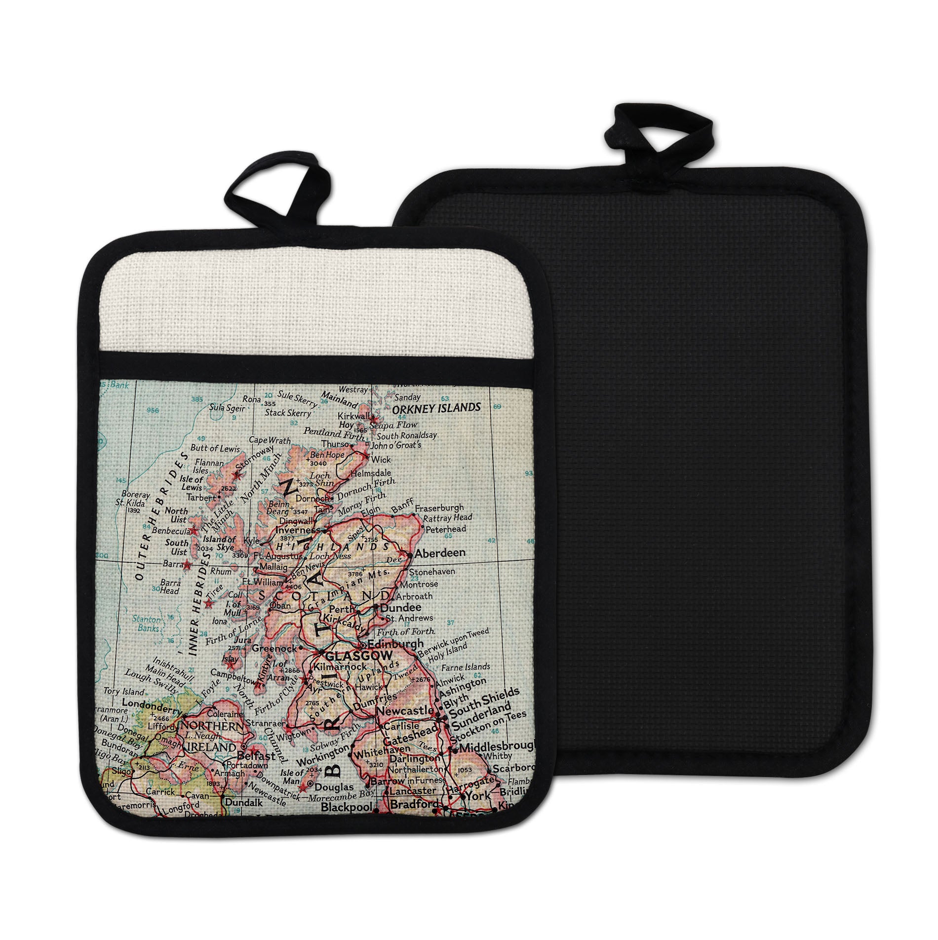 Scotland vintage map hot pad kitchen decor