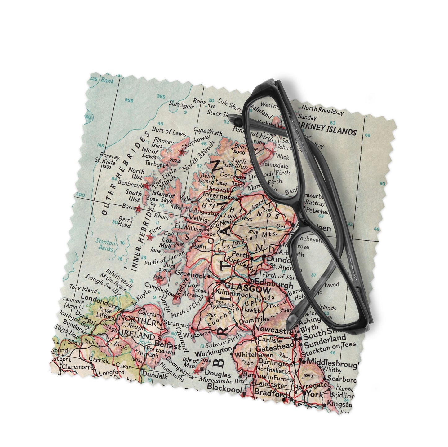 Scotland Map Lens Cloth | Scotland Microfiber Glasses Cleaner | Travel Gift