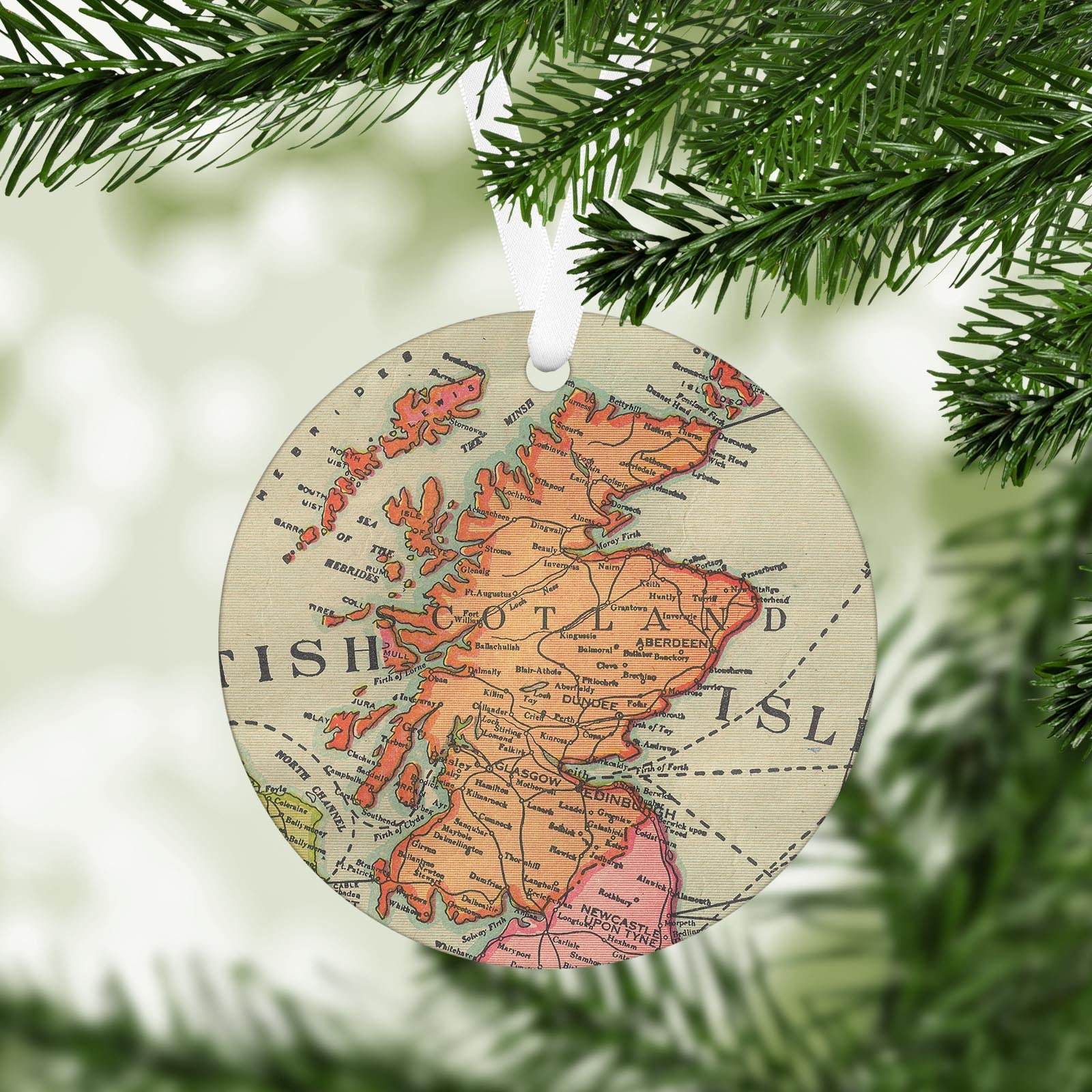 Scotland Vintage Map Ornament