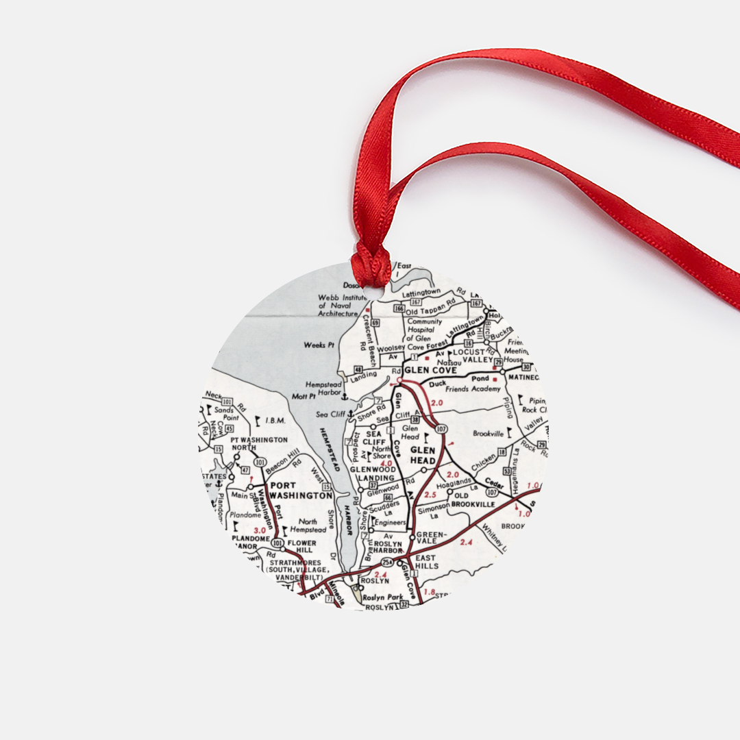 Sea Cliff New York Vintage Map Ornament