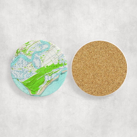 Seabrook Island South Carolina Map Coasters | Set of 4 Vintage Seabrook Island South Carolina Drink Coasters | Travel-Inspired Home Decor