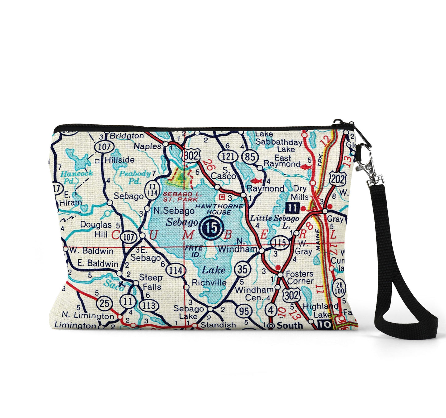Sedona Arizona map wristlet travel pouch
