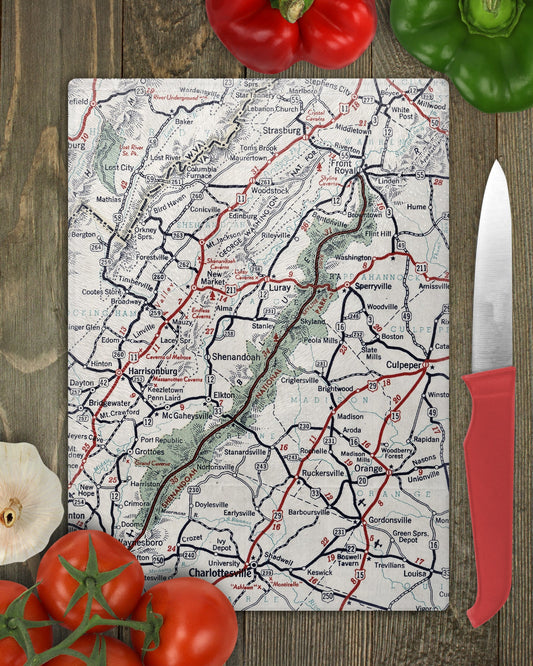 Shenandoah National Park Map Cutting Board | Travel Gift | Kitchen Decor