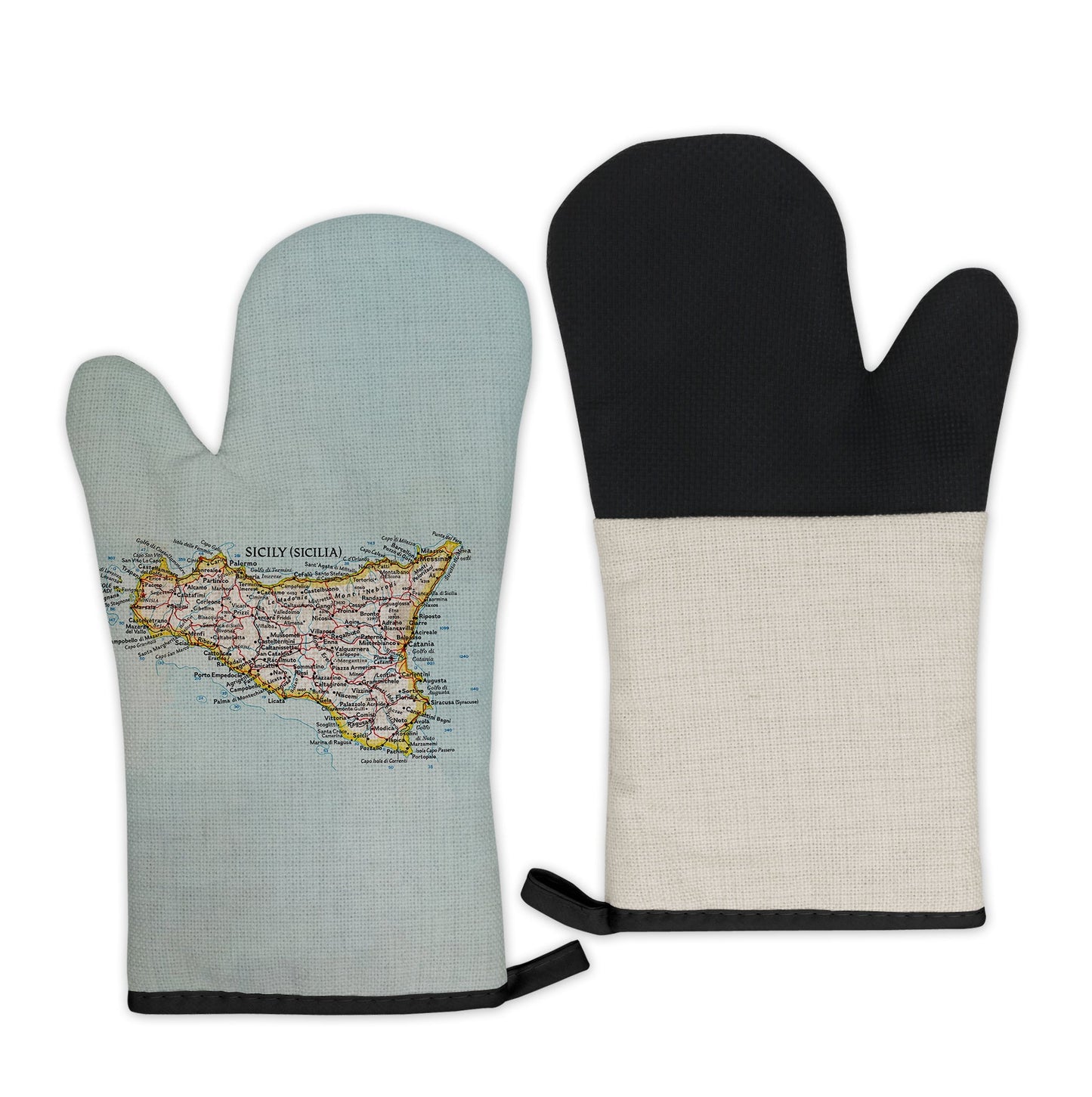 Sicily Map Oven Mitt | Vintage-Inspired Kitchen Gift