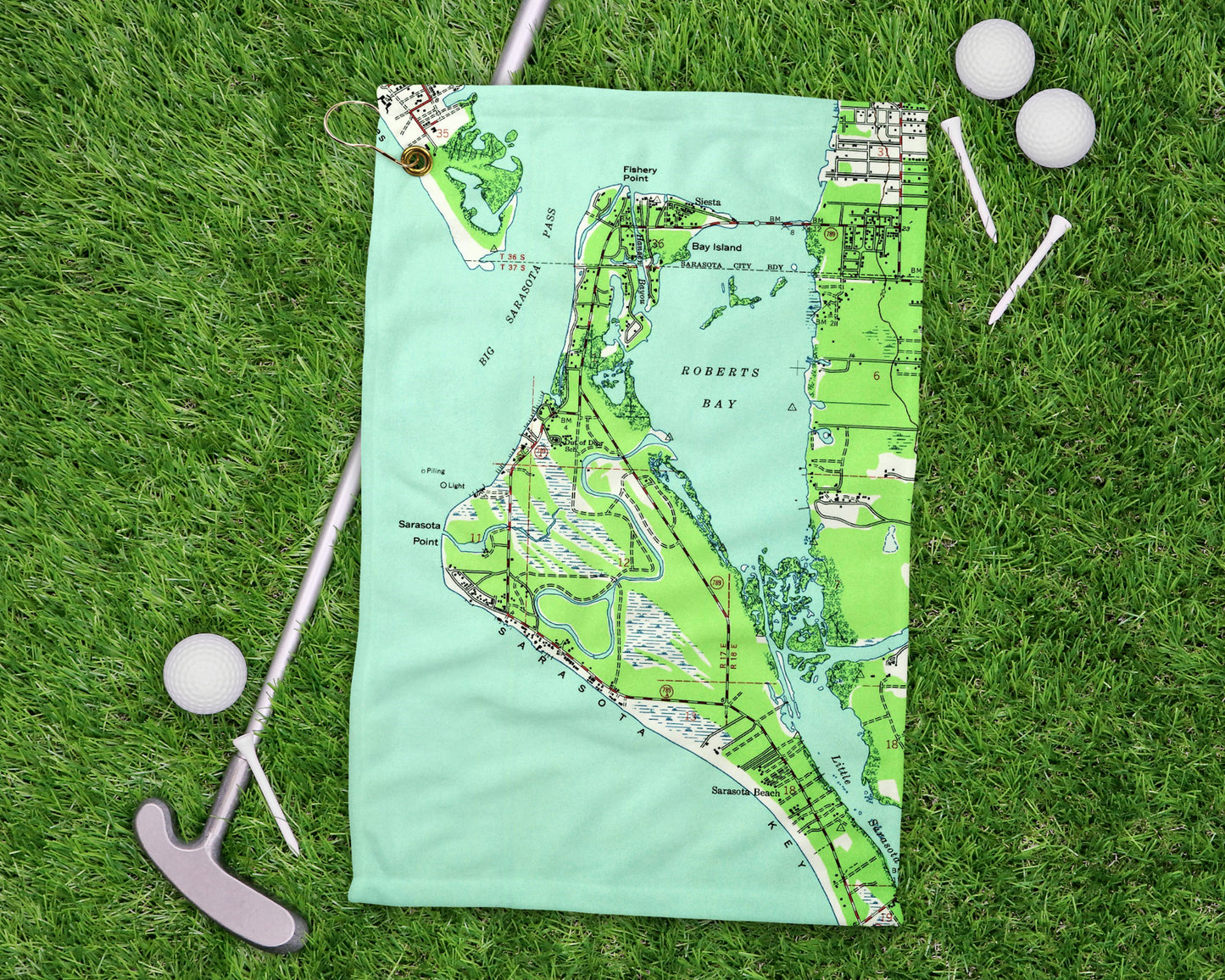 Siesta Key Florida golf towel primary image