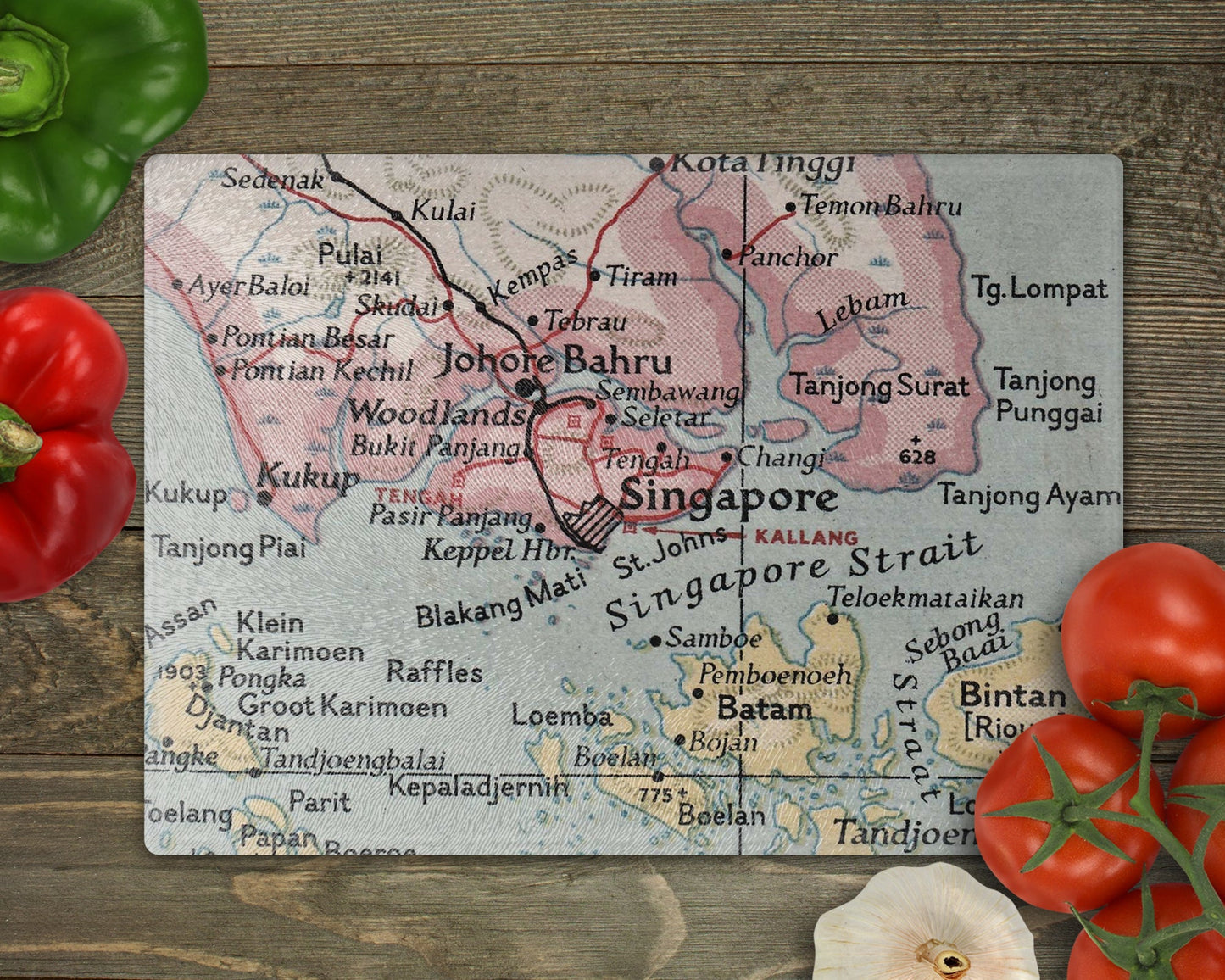 Singapore Map Cutting Board | Travel Gift | Kitchen Decor