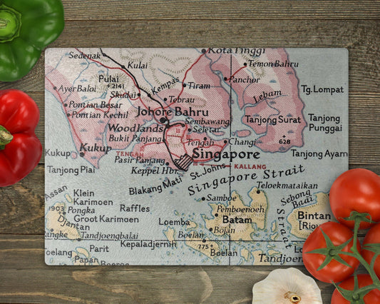 Singapore Map Cutting Board | Travel Gift | Kitchen Decor